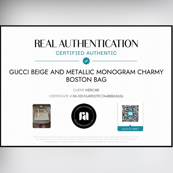 Gucci Beige and Metallic Monogram Charmy
Boston Bag - EUC - Picture 10 of 10